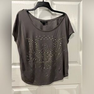Rock & Republic Charcoal Studded Eagle Tee